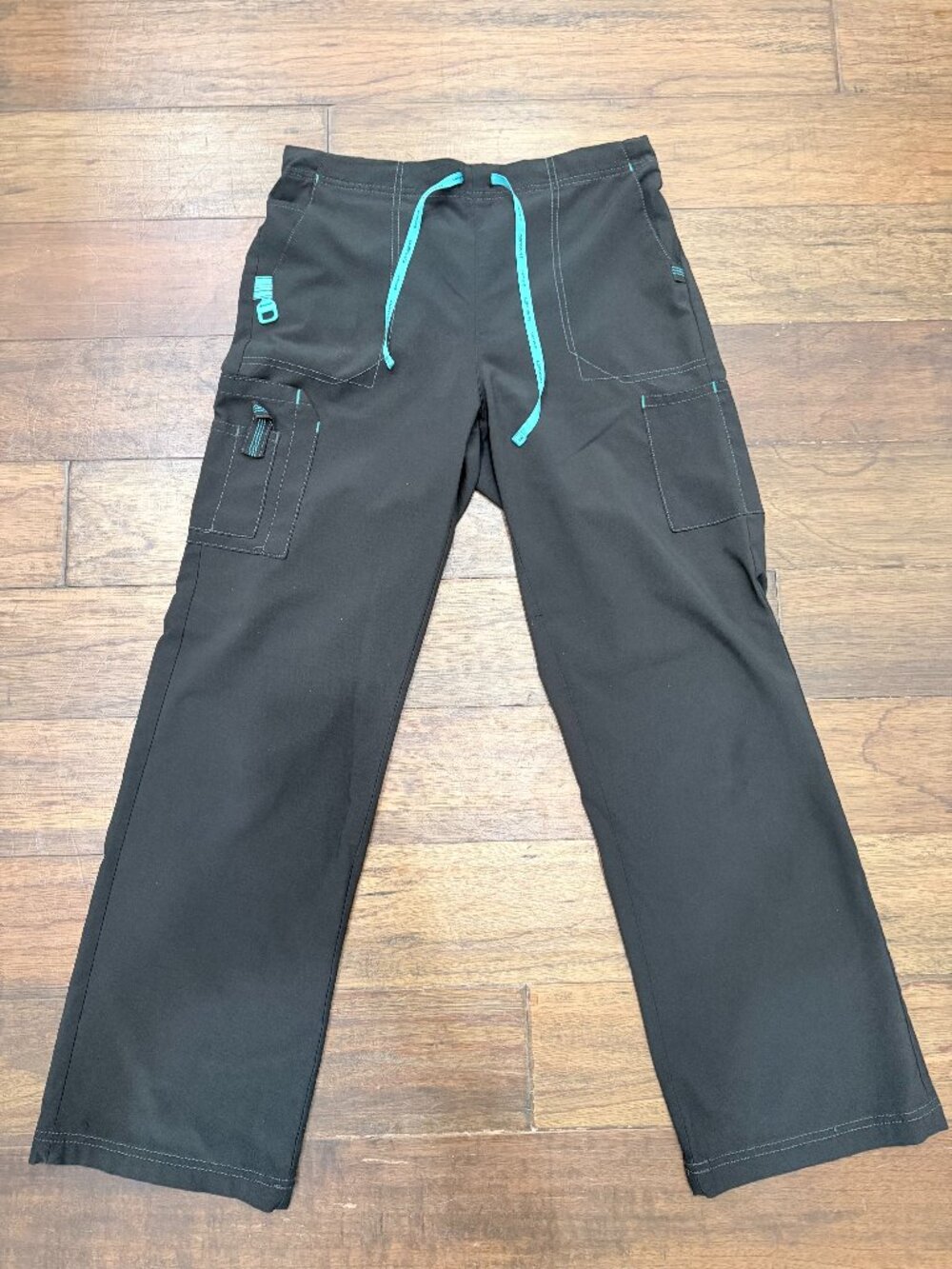 Carhartt Force Cross-Flex C52110 Black Cargo Scrub Pants Turquoise Medium Regula
